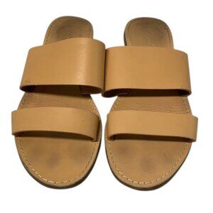 Madewell Double Strap Slide Sandals‎ Women’s 6 Tan Brown Leather Casual Shoes